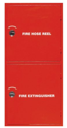 Double Compartment Fire Hose cabinet - complete with hose 1’’ (30m).