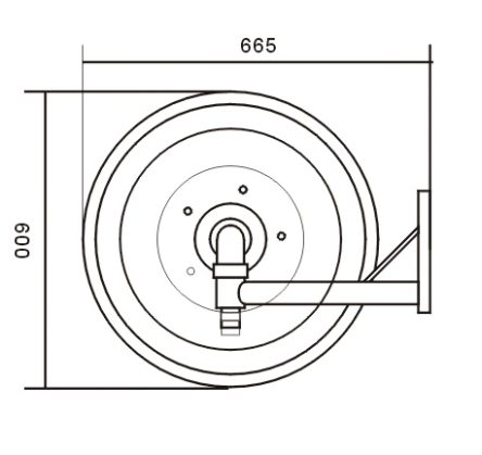 Wall Mounted Automatic Swinging Hose Reel with build in Gauge and Fire Hose 3/4’’
