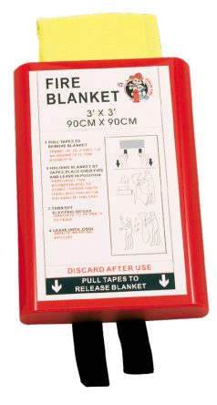 Fire blanket 0,90 x 0,90m in Hard PVC box
