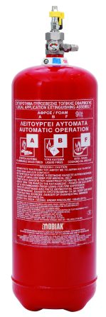 6л. Пожарогасител с ABF-воден химикал за локално приложение, пневматично задействие, системи с ниско налягане